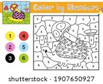 color by numbers game for kids. ... | Shutterstock .eps vector #1907650927