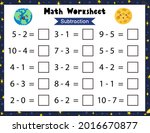 math worksheet for kids.... | Shutterstock .eps vector #2016670877