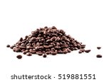 Coffee Beans isolated on white  background  area for copy space.