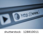 Closeup of Computer Screen With Address Bar of Web Browser