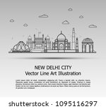line art vector illustration of ... | Shutterstock .eps vector #1095116297