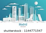 paper cut style madrid city ... | Shutterstock .eps vector #1144771547