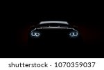 Silhouette Of Black Sports Car...