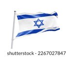Waving flag of israel in white...