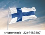 Waving flag of finland in...