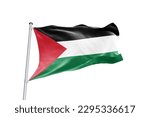 Waving flag of palestine in...