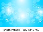 abstract technology and icons... | Shutterstock .eps vector #1074349757
