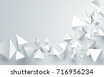 abstract white 3d pyramids... | Shutterstock .eps vector #716956234
