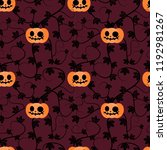 halloween pumpkin plant... | Shutterstock .eps vector #1192981267