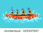 Family Rafting Vector...