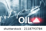 Small photo of Oil trend up. Crude oil price stock exchange trading up. Price oil up. Arrow rises. Abstract business background.
