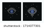 blue eye isolated icon  occult... | Shutterstock .eps vector #1714377301