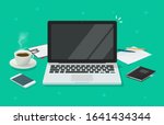 computer laptop with blank... | Shutterstock .eps vector #1641434344