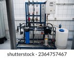 Small photo of SHYMKENT, KAZAKHSTAN - JANUARY 30, 2023: Reverse osmosis system for water purification and filtration at a beer production plant