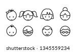 linear icons of faces of men... | Shutterstock .eps vector #1345559234
