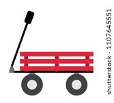 Wagon transportation cartoon character side view isolated on white background vector illustration.