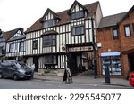 Small photo of Stratford-upon-Avon, UK. April 27, 2023. Tudor World living history museum, Sheep St. Historic Tudor Buildings.
