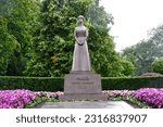 Small photo of Oslo, Norway, September 15, 2015. Statue of Maud of Wales, Queen of Norway.
