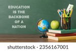Small photo of in this picture of the proverb said that education is the backbone of a nation. every single person have the rights of education.