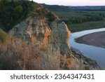 Small photo of Wind Canyon Trail overlooking Little Missouri River at sunset. Theodore Roosevelt National Park South Unit, North Dakota