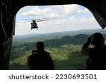 Open US Army Chinook over Uganda