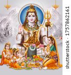Lord Shiva With Colorful...