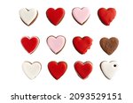 Background from heart shaped gingerbread. Isolate. Valentines Day. Mothers day