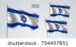 Israel Waving Flag Set Of...