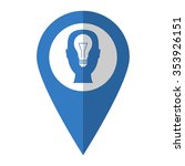 head   vector icon  blue map ... | Shutterstock .eps vector #353926151