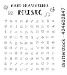hand drawn doodle icons  music  ... | Shutterstock .eps vector #424602847