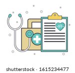 stethoscope with first aid kit... | Shutterstock .eps vector #1615234477