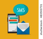 mobile phone messaging image  | Shutterstock .eps vector #483503731