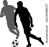two soccer players kicking... | Shutterstock .eps vector #1653448927