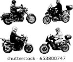 motorcyclists sketch... | Shutterstock .eps vector #653800747