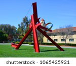 Small photo of STANFORD CA 04 14 15: Sculpture by Mark di Suvero titled The Sieve of Eratosthenes honors Law Professor John Henry Merryman for his extraordinary contributions to art and cultural property law