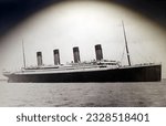 Small photo of LIVERPOOL UNITED KINGDOM 06 07 2023: Titanic is an ocean liner that was built in Belfast. Pure product of the Harland-Wolff shipyards, it was the work of more than 15,000 Irish people