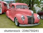 Small photo of GRANBY QUEBEC CANADA 07 30 23: First generation of the Ford F-Series (also known as the Ford Bonus-Built trucks) is a series of trucks that was produced by Ford from the 1948 to the 1952 model yea