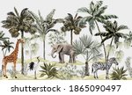tropical vintage botanical... | Shutterstock .eps vector #1865090497
