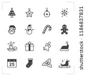 Christmas Icons With White...