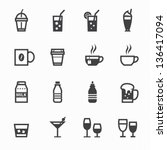 drink icons with white... | Shutterstock .eps vector #136417094