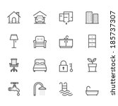 house and real estate icons | Shutterstock .eps vector #185737307