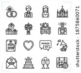 wedding and love icons with... | Shutterstock .eps vector #1875860071