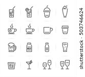 drinks and beverages icons with ... | Shutterstock .eps vector #503746624