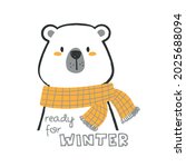 cute bear head drawing as... | Shutterstock .eps vector #2025688094