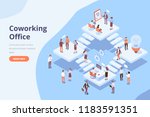 coworkers office concept.... | Shutterstock .eps vector #1183591351
