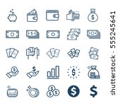 vector set of money line icons | Shutterstock .eps vector #555245641