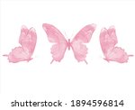 pink butterfly watercolor... | Shutterstock .eps vector #1894596814