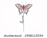 monarch butterflies daisies... | Shutterstock .eps vector #1908113554