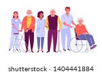 elderly people care. vector... | Shutterstock .eps vector #1404441884