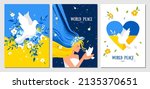 a set of postcards dedicated to ... | Shutterstock .eps vector #2135370651